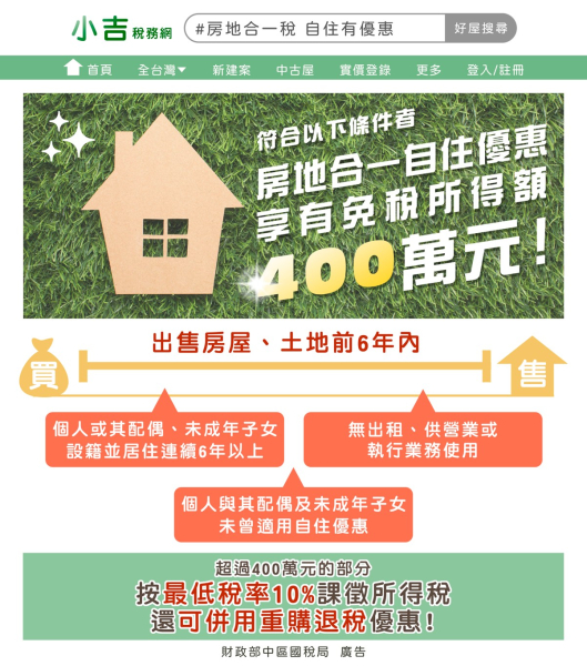 個人出售自用住宅如何免稅？房地合一稅的適用條件